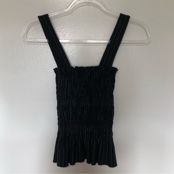 Zara Smocked Tank Top Blue Stripes Small - Picture 1 of 5
